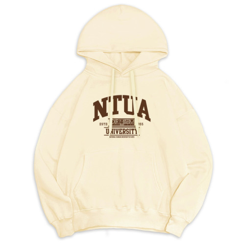 【預購至9/28止，10/19陸續出貨】NTUA冬日輕甜系落肩帽T(建築款)_奶霜白